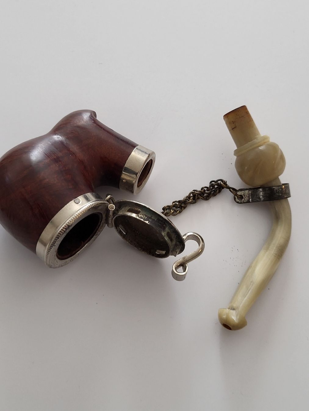 Pipes & Accessoires: Bauer Pfeife BRUYERE  mit Deckel und Kette – D'occasion à nunningen par mic_88k2 5