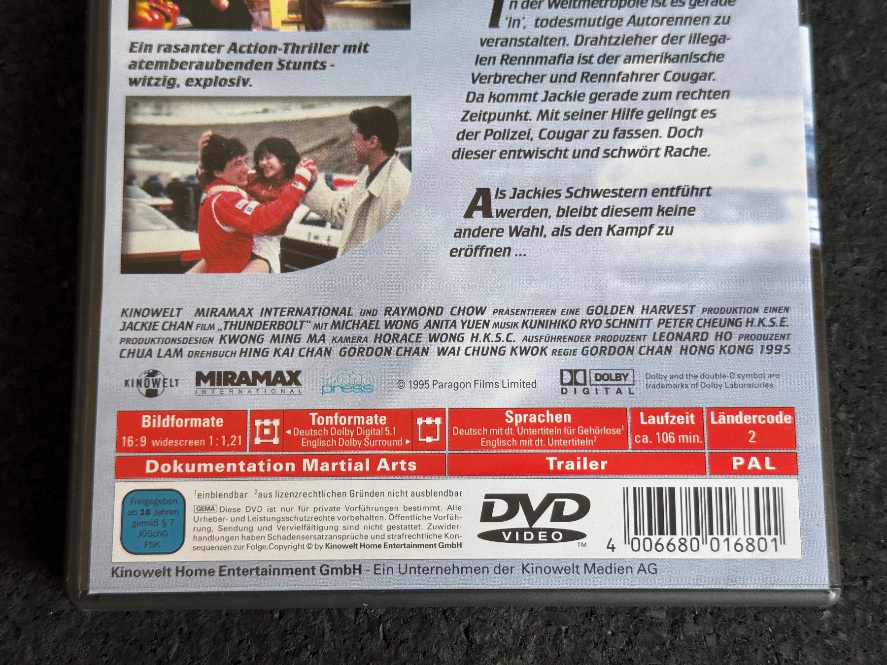 Tous les DVDs: Jackie Chan's Thunderbolt DVD DE/EN – D'occasion à Fribourg par tschjoly 3
