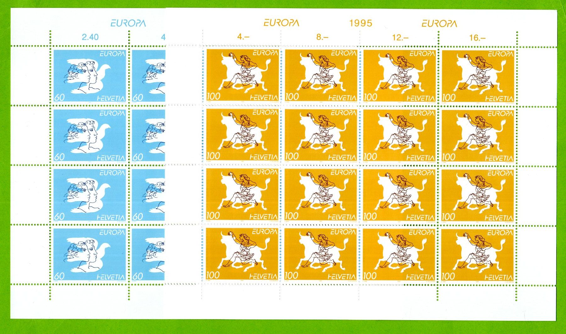 Tutti i francobolli: 1995 Europa Kleinbogen Erni postfrisch SBK 220.-- – Nuovo (secondo la descrizione) da Stein am Rhein venduto da Huehnerhund