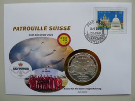 2024, Patrouille Suisse Numisbrief "Riad Air Show Award"