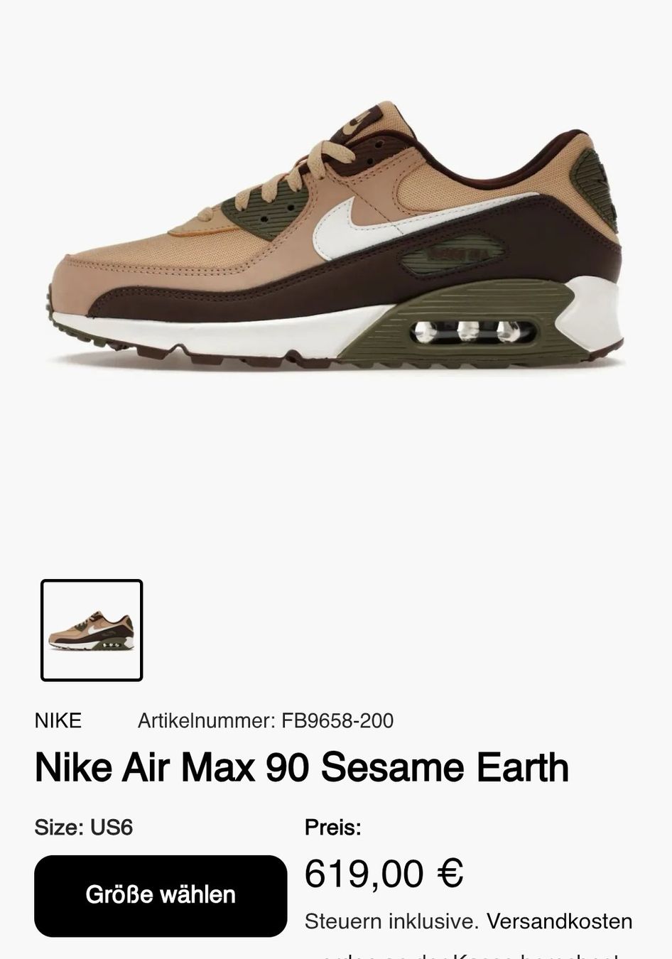 Nike Scarpe da uomo: Air Max 90 Nike 1 x getragen – Nuovo (secondo la descrizione) da Dietikon venduto da Sunriseplace1010 1