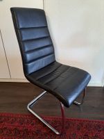 Esszimmerstuhl Schwarz Leder Optik Metallgestell 4 Stk