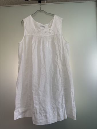 Weisses Leinen Sommerkleid von Yessica, Grösse L, neuwertig!