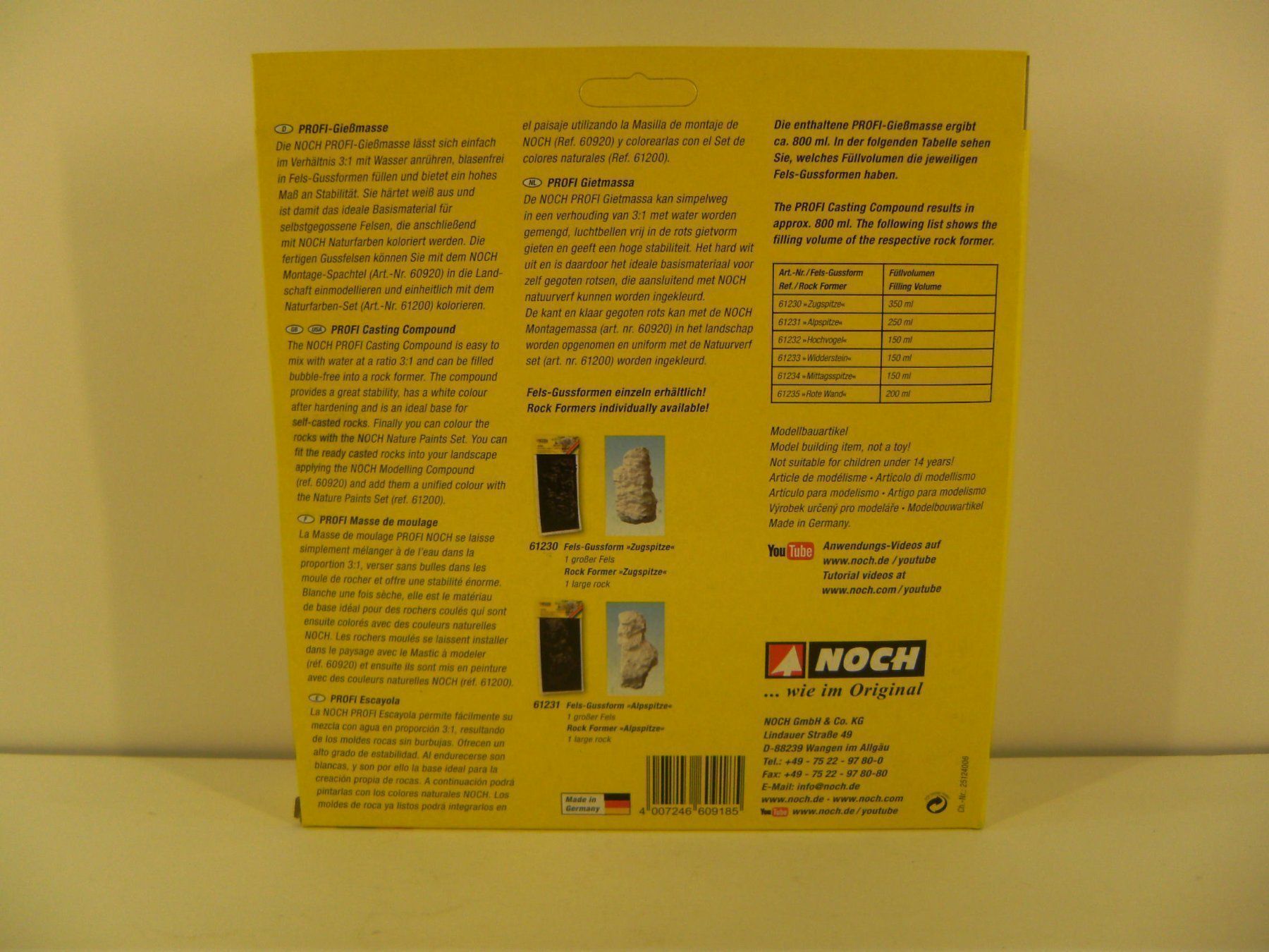 Noch Modelleisenbahnen: Noch 60918 PROFI-Gießmasse – Neu und originalverpackt aus Rodersdorf von Joerg11 1