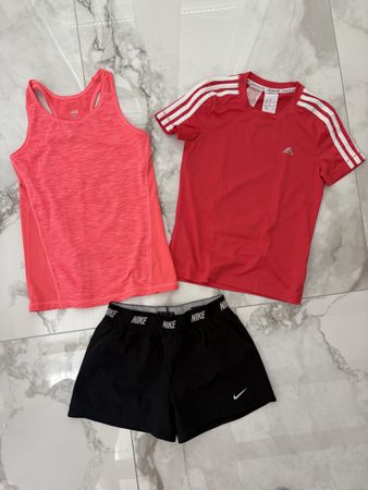 3-teil. Mädchen Sportset Nike, Adidas, H&M Gr. 140