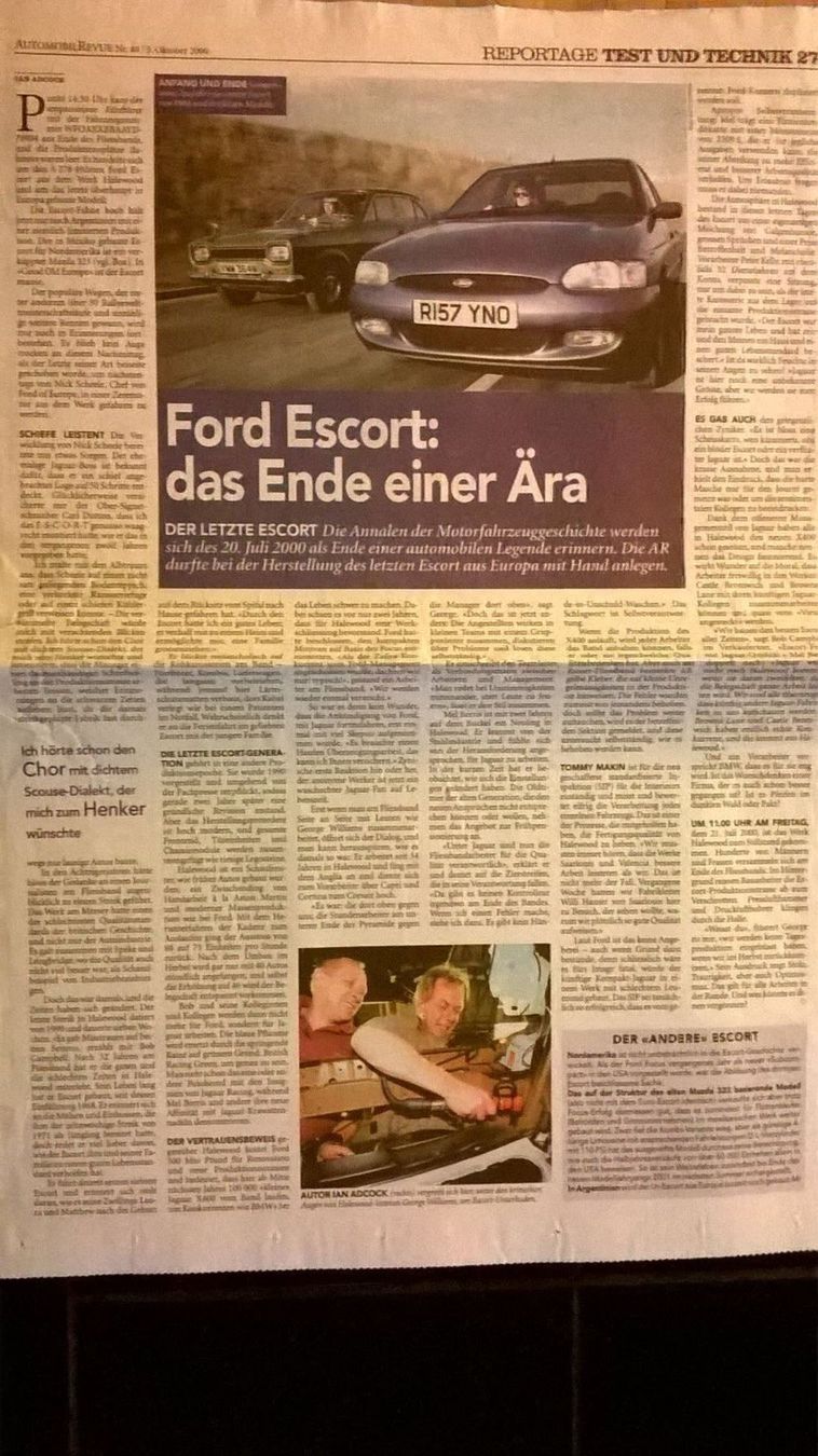 Bücher: Reportage: Ford Escort, Ende einer Aera – Gebraucht aus Bern von micky031