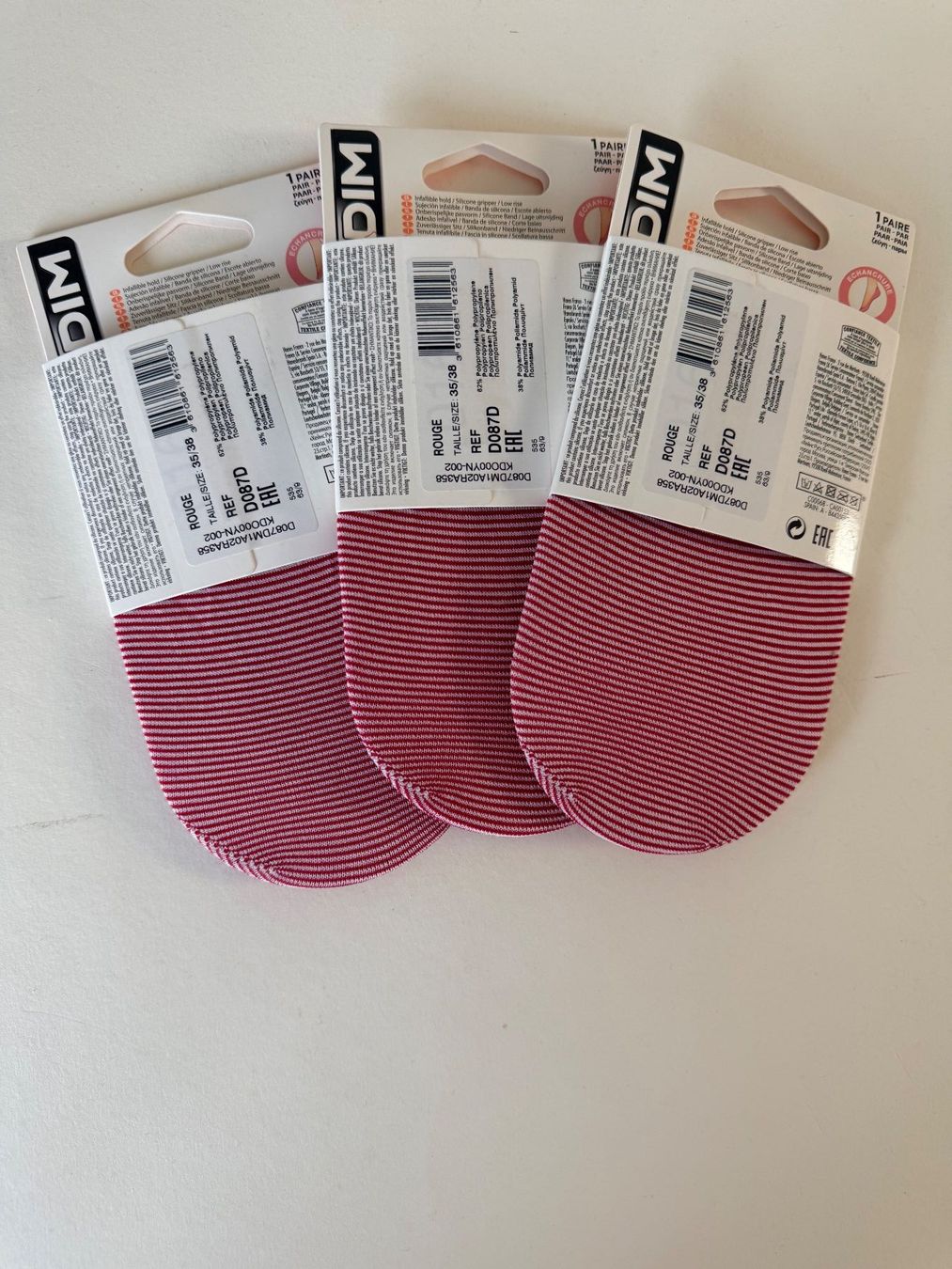 Calze: DIM INVISIFIT, Söckchen, Grösse 35 - 38, Farbe Rot – Nuovo e nell'imballaggio originale da Rudolfstetten venduto da gst_g7xl 2
