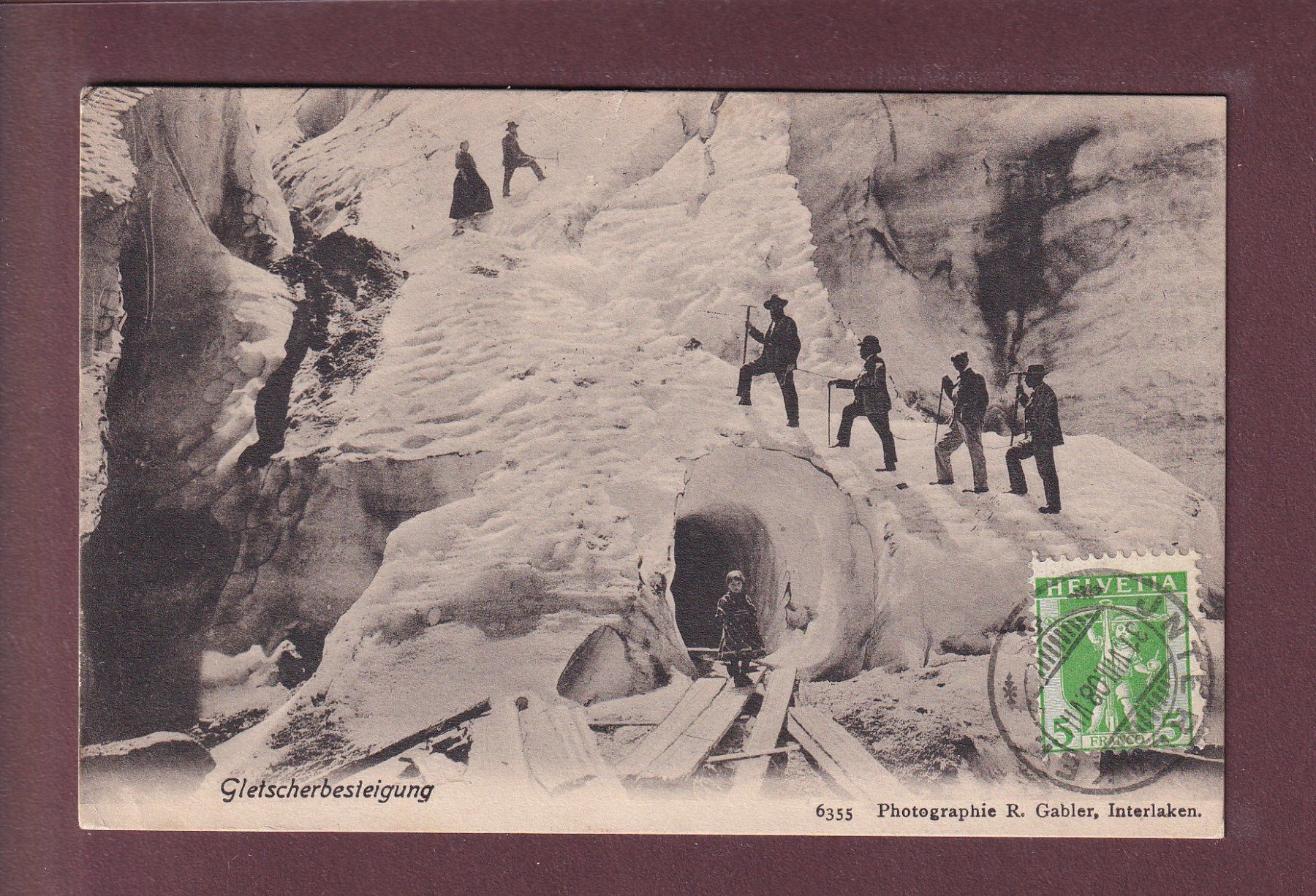 Ansichtskarten: GLETSCHER-BESTEIGUNG - 1908 – Gebraucht aus Pully von nicecards
