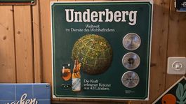 Underberg Emailschild47x 47 cm. 1960/70