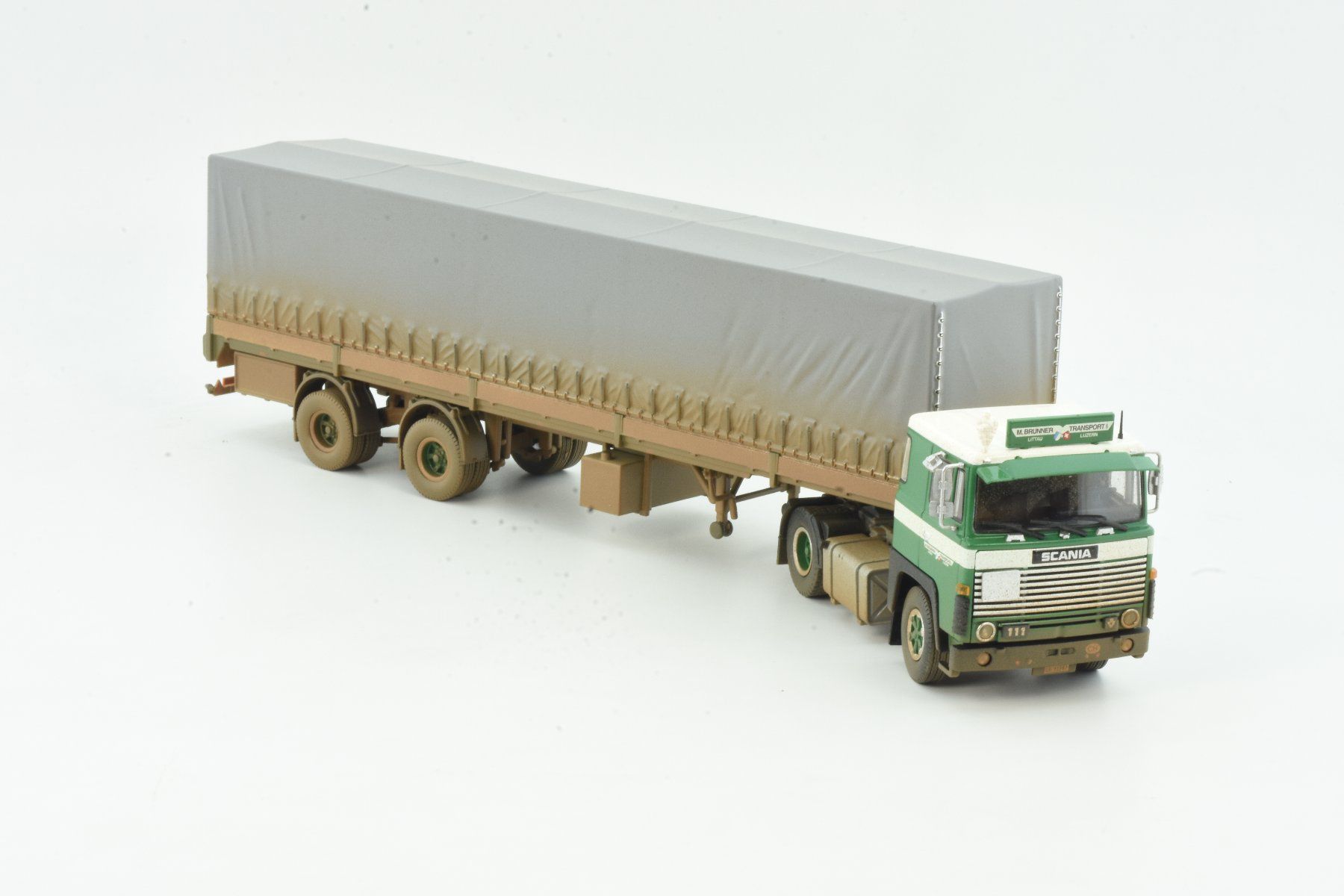 Scania Kit di modellismo & Modellini statici: 1:50 Tekno Scania 111 "Brunner" verschmutzt – Nuovo e nell'imballaggio originale da Affoltern am Albis venduto da Modellshop-8910