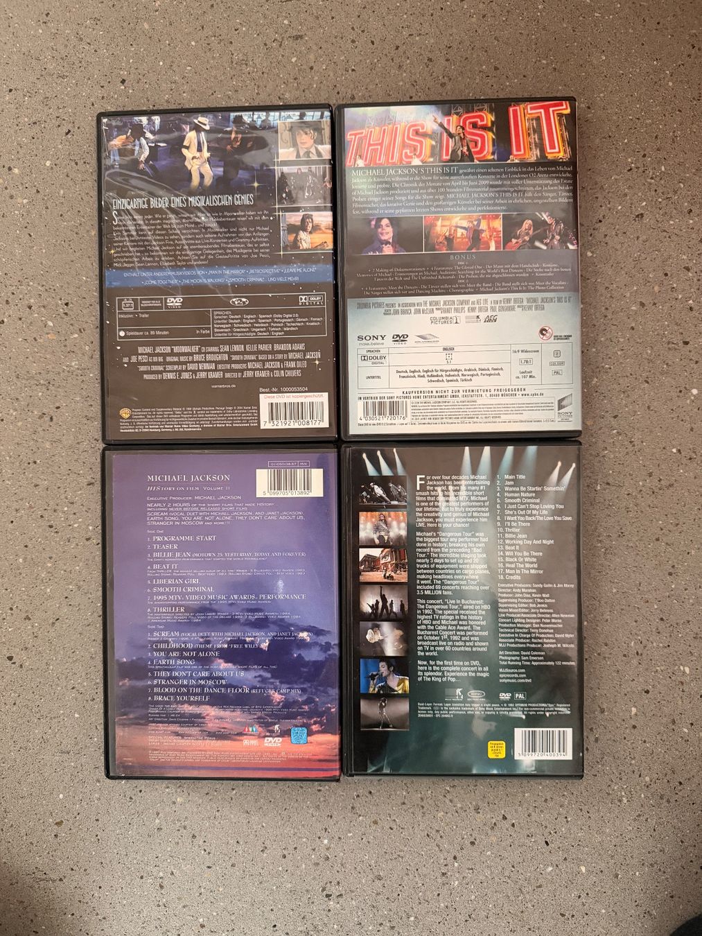 Tutti i DVDs: 4 x DVD Michael Jackson – Usato da Fehraltorf venduto da Djrog 1