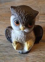Eule Figur Vintage Porzellan Orangefarbe Auge siehe Foto
