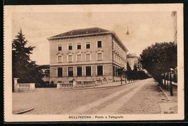 AK Bellinzona, Posta e Telegrafo, 1935