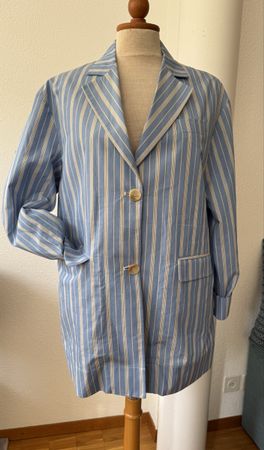 HOD Design Paris Veste à rayures bleues ciel, taille 38