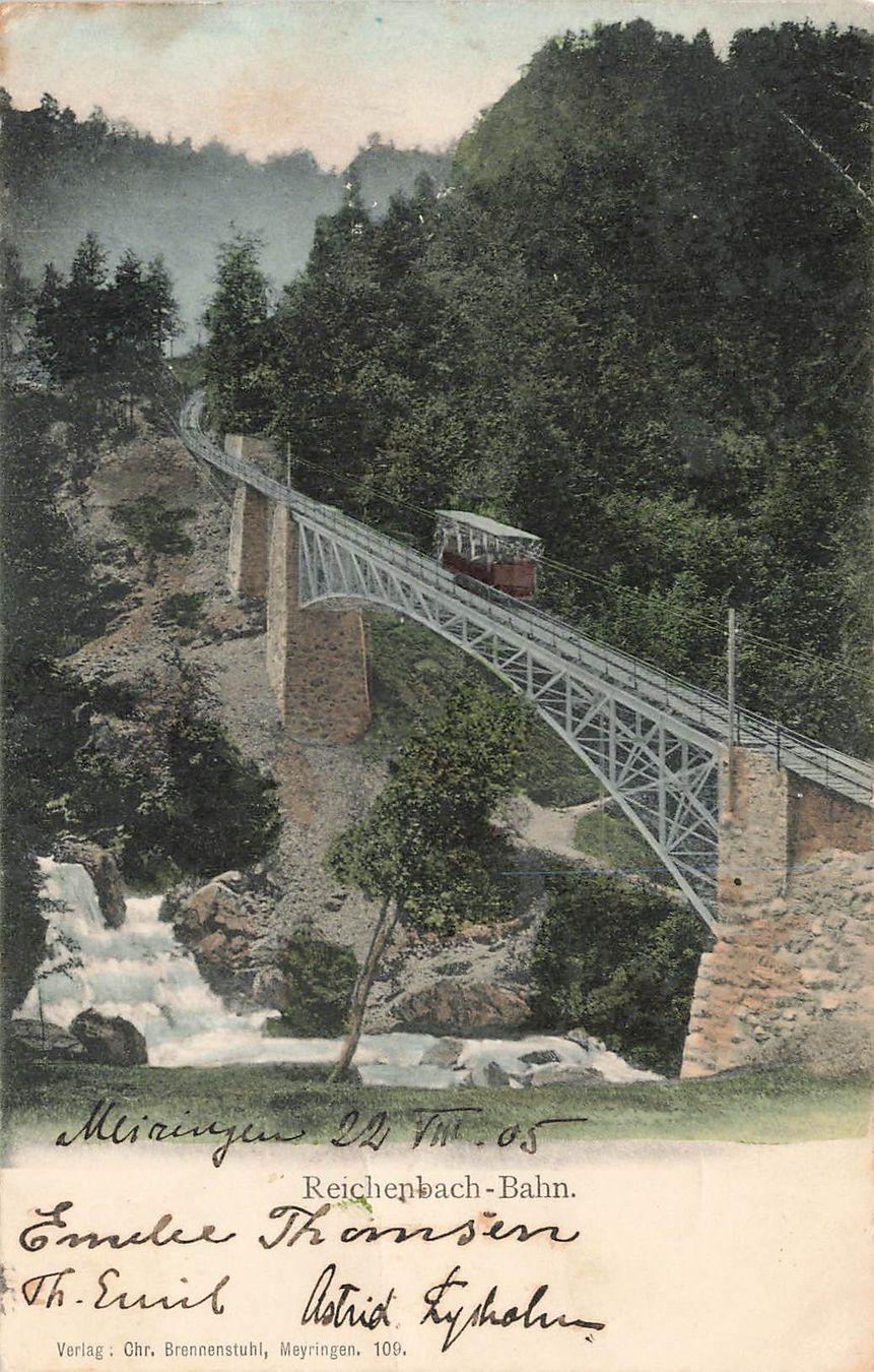 Cartoline postali: Meiringen (BE)  Reichenbach Bahn – Usato da Biasca venduto da Blenio71