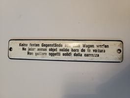 Emailleschild Warnhinweis Bahn Metall SBb gebraucht