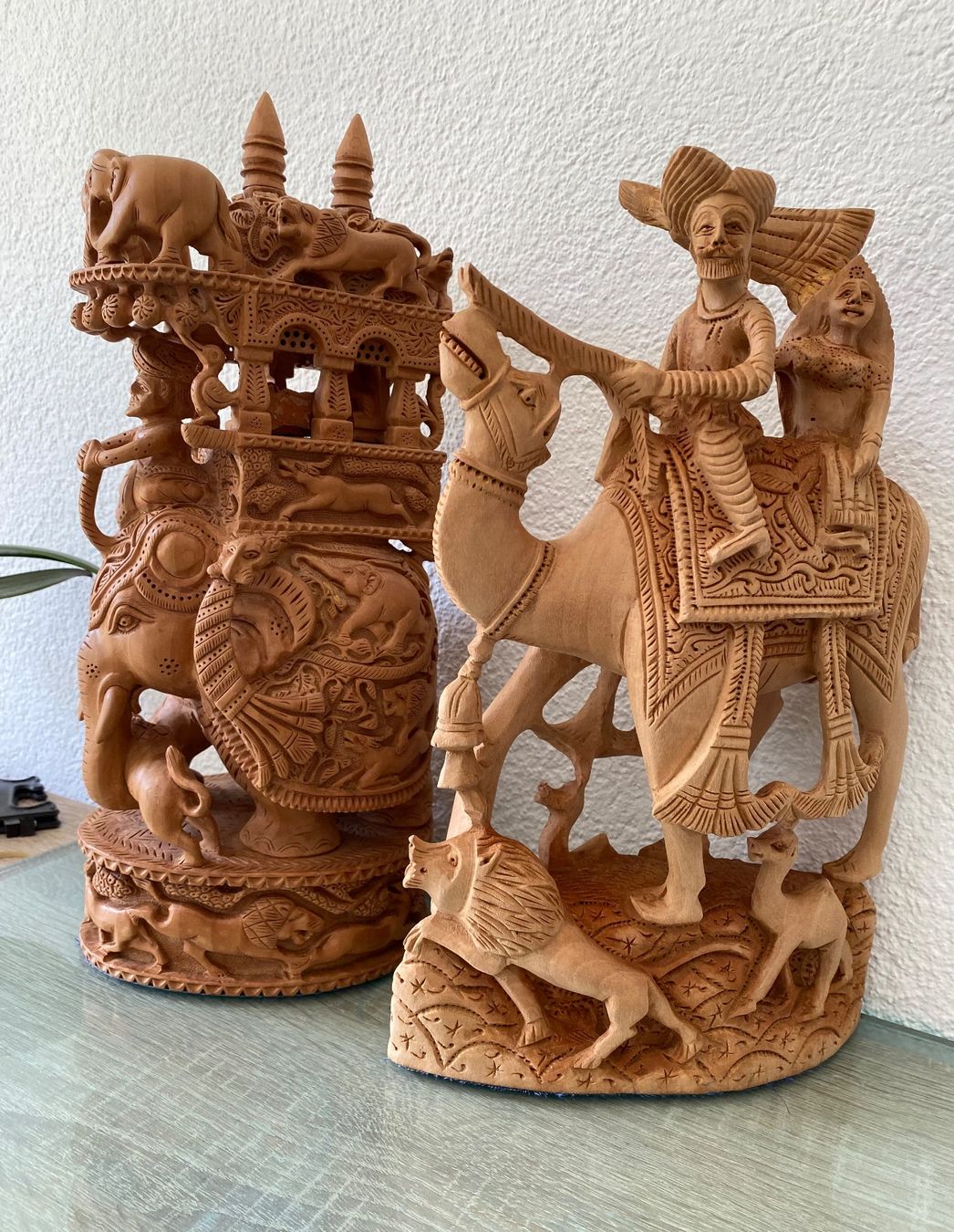 Sculture & Statue: Indische India Indische Holz Figur Elefanten Kamel – Usato da Dottikon venduto da 6571 1