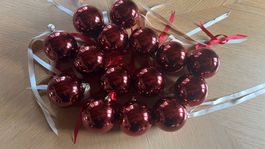 Weihnachtskugeln Set, bordeaux glänzend,15 Stk, Top Zustand!