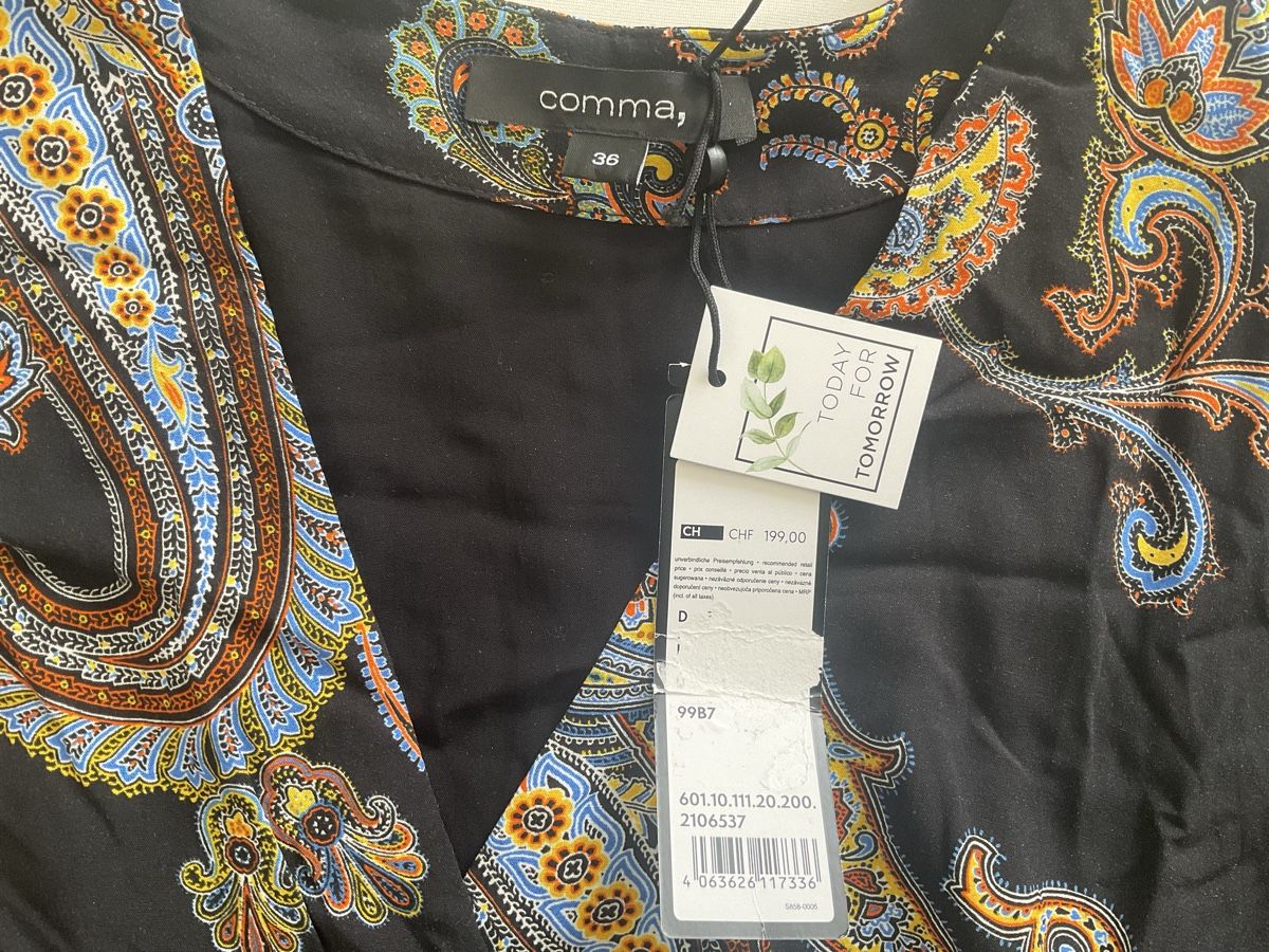 Vestiti: Commas Kleid, Grösse 36, schwarz mit Muster, neuwertig – Nuovo (secondo la descrizione) da Adliswil venduto da stikovo 2