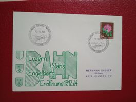 Sonderbrief Eröffnung Luzern Stans Engelberg Bahn 1964