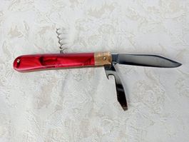 Vintage DDR Sackmesser Messerwerke Weimar Messing 3 Funktion