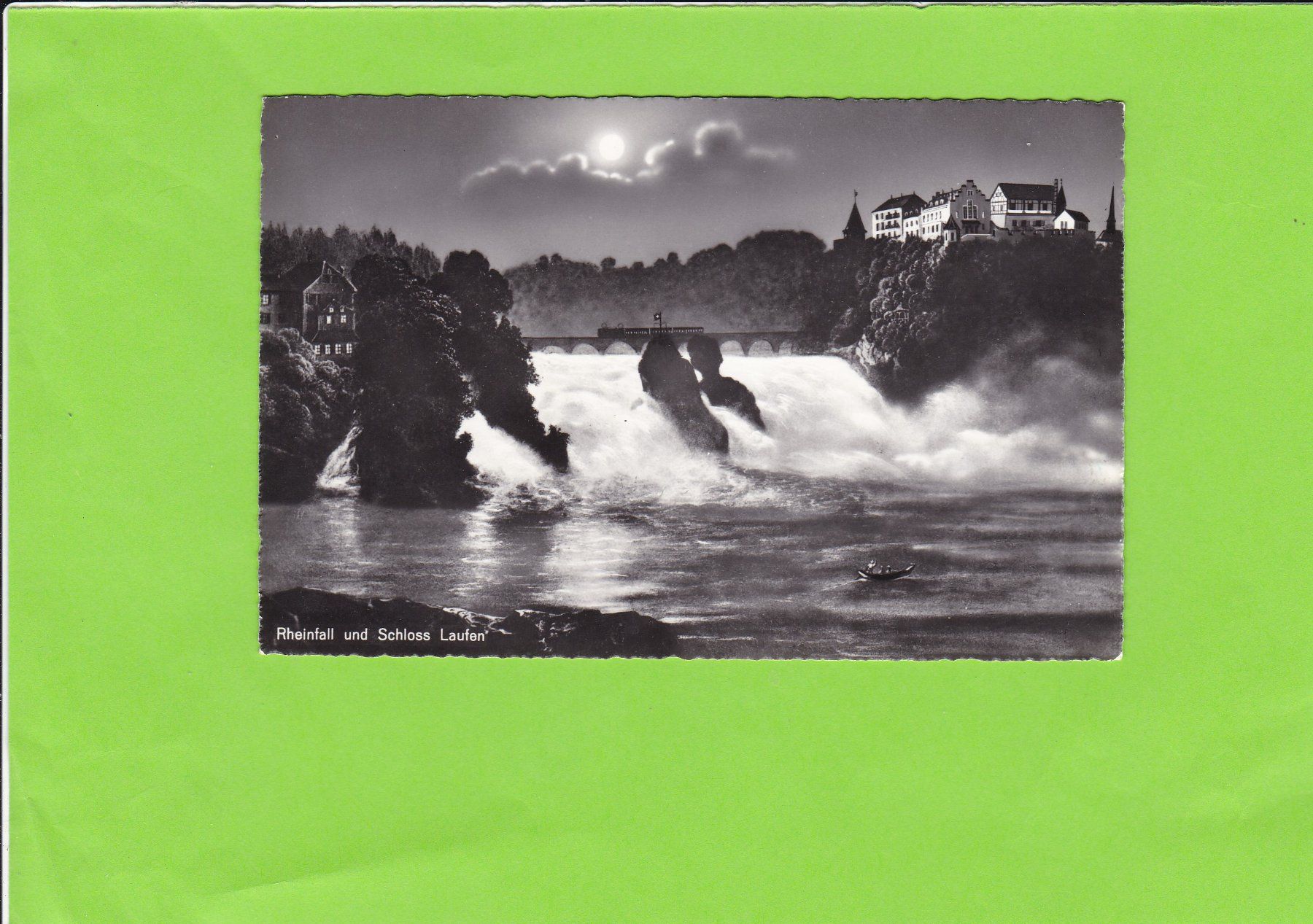 Ansichtskarten: Rheinfall-Vollmond – Gebraucht aus St. Peterzell von neckertal