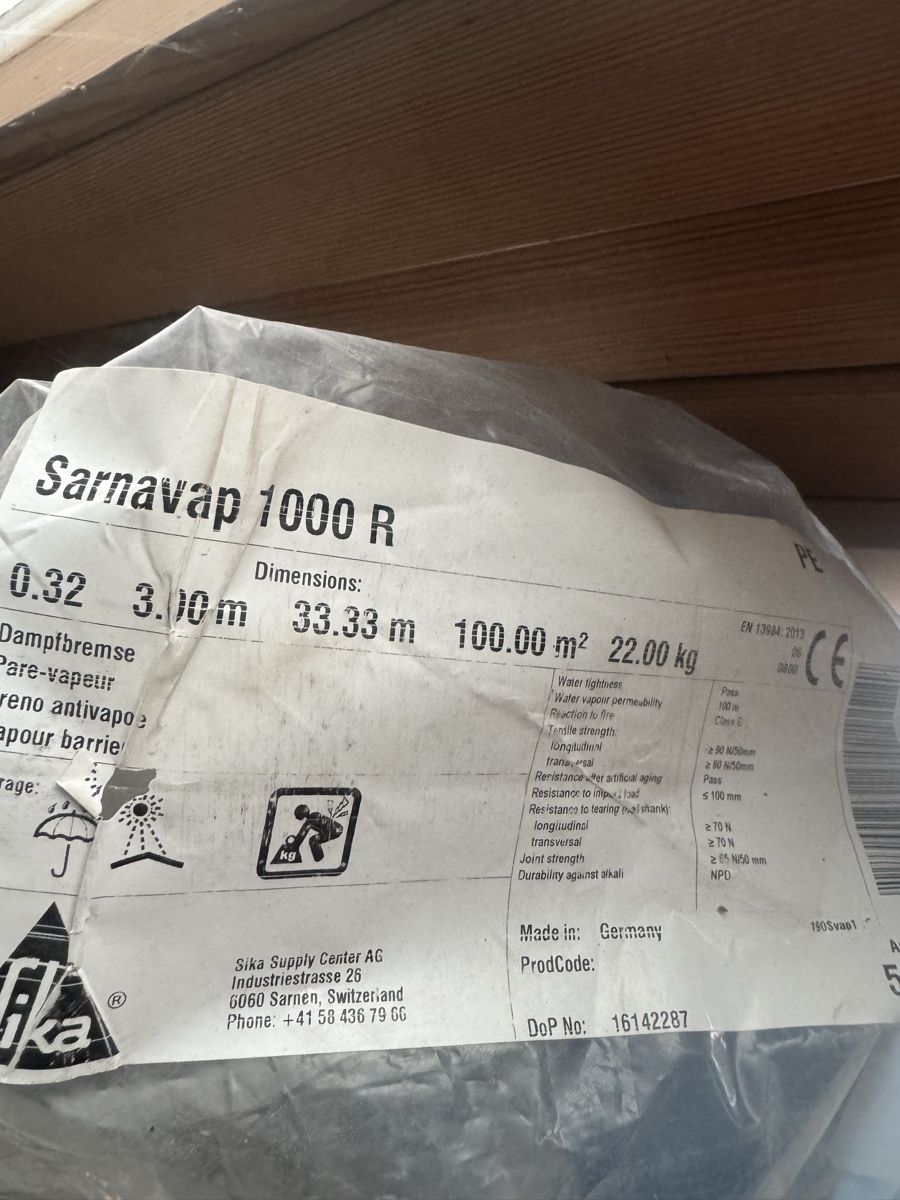 Sonstiges Baustoffe: Sarnavap 1000 R Dampfbremse 100 m2 neu – Neu und originalverpackt aus NATERS von dirklang1981