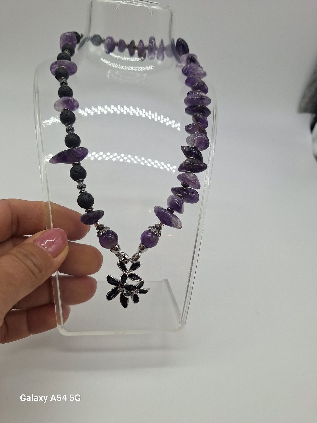 Minerali & Pietre curative: choker Amethyst und Lavasteine – Nuovo (secondo la descrizione) da Oberglatt ZH venduto da nat_c6k7