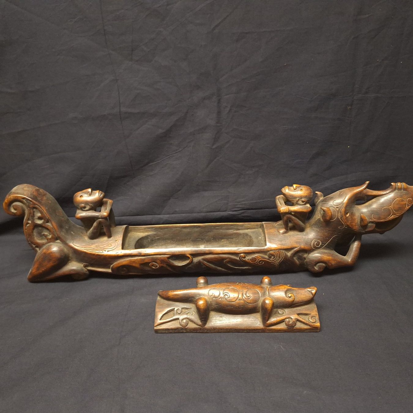 Tutte le decorazioni: Versand möglich! Originelle Holzschatulle, Drache, Echse – Usato da Winterthur venduto da Goldpipau 6