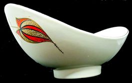 Schale Bootsform vintage 50s' 60s' plat