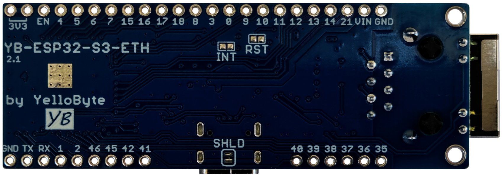 Elektronikbauteile: YB-ESP32-S3-ETH Arduino DevBoard: Ethernet+WiFi,USB-C,PSRAM – Neu und originalverpackt aus Sursee von allduino 1