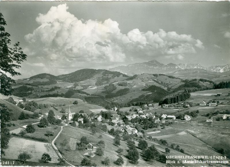 Cartoline postali: Oberhelfenschwil Toggenburg + ca. 1945 – Usato da Emmenbrücke venduto da teestube