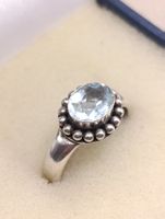 Vintage 925er Silber Ring mit Aquamarin Edelstein Top