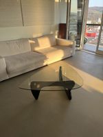 Designer Couchtisch Glasplatte schwarz Mid-Century modern