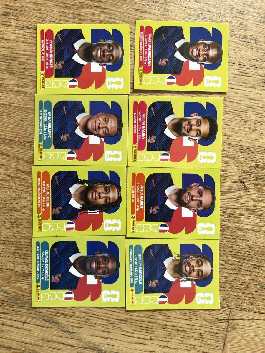 Panini Sammelbilder & Trading cards: 8 x Frankreich Panini Karten. Keine Doppelte.   – Gebraucht aus Meilen von phasco