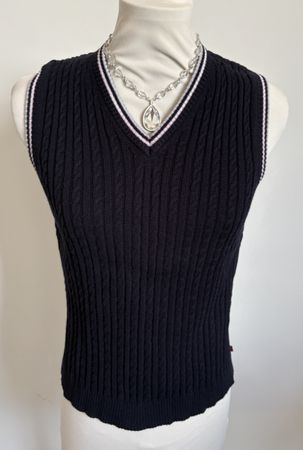 REDGREEN Strickweste Pullover ohne Ärmel Dunkelblau M 36 38