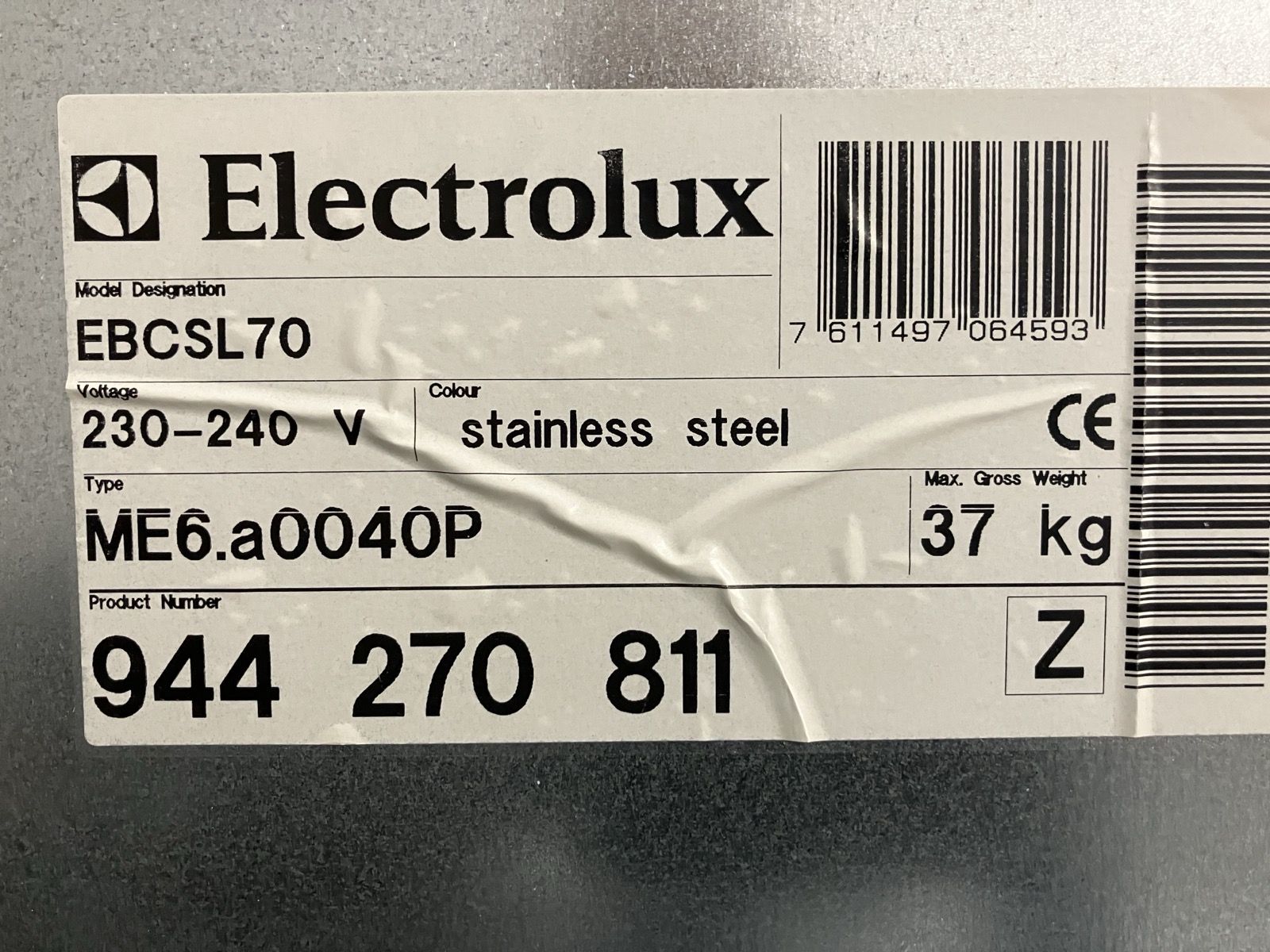 Electrolux Fours: DAMPFGARER Electrolux EBC SL70 – D'occasion à Bazenheid par Cremant22 2