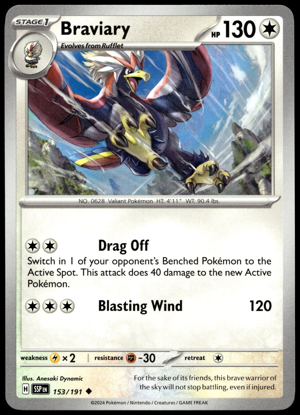 Pokémon Carte collezionabili: Pokémon Braviary 153/191   SV08 Surging Sparks – Usato da Le Mouret venduto da PokemonCards_CH