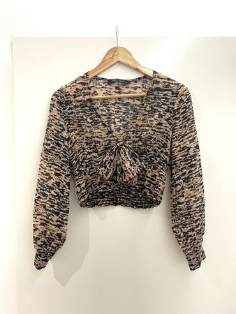 ZARA CROP TOP MIT MUSTER