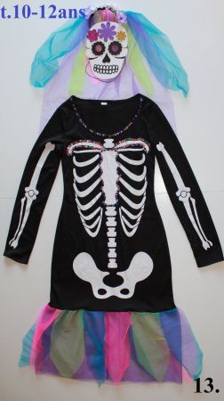 Costume squelette / Skelett    t. 10 - 12 ans