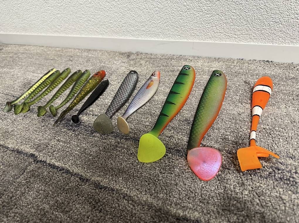 Esche: Diverse Gummifische fürs Hechtangeln – Usato da Mammern venduto da flohmarkt_tg 1