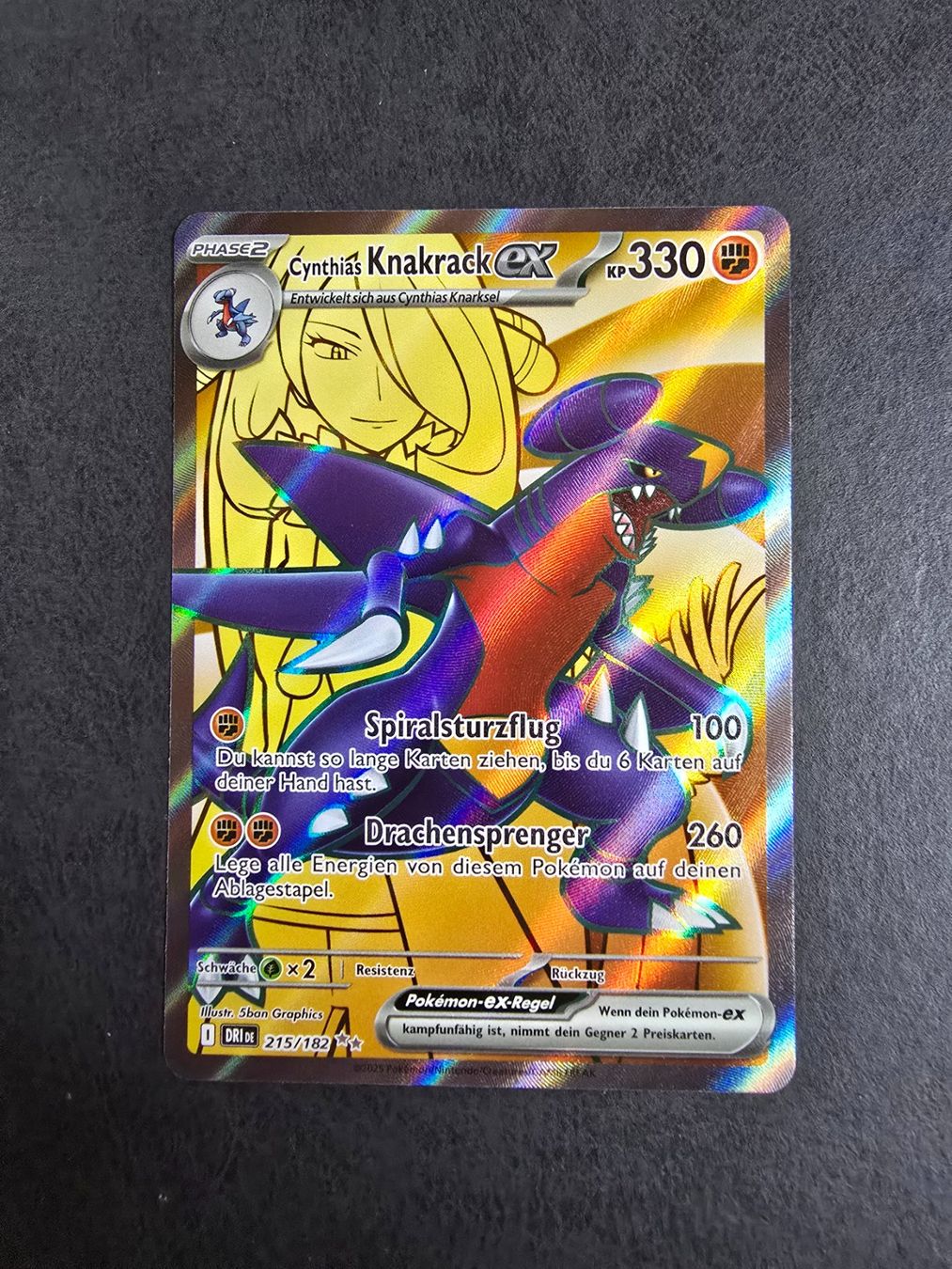 Pokémon Sammelbilder & Trading cards: Pokemon Cynthias Knakrack ex DE 215/182 – Gebraucht aus triesenberg von wisi369
