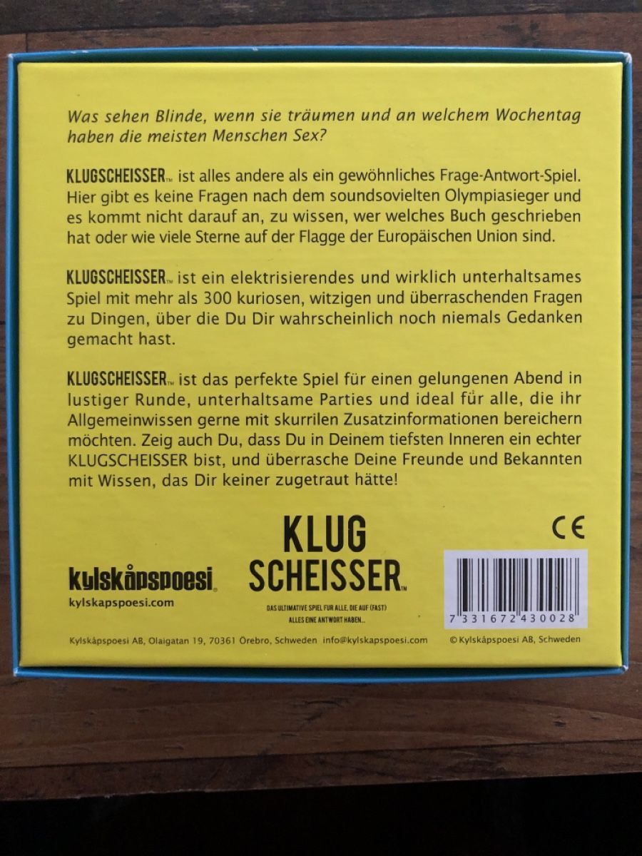 Giochi: Klugscheisser Spiel – Usato da Brittnau venduto da Ralfie 2