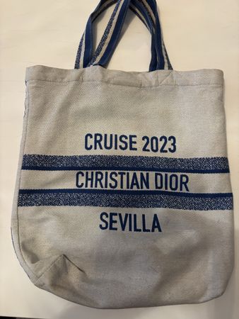 Christian Dior Tasche Cruise 2023 Sevilla Canvas Beige Blau