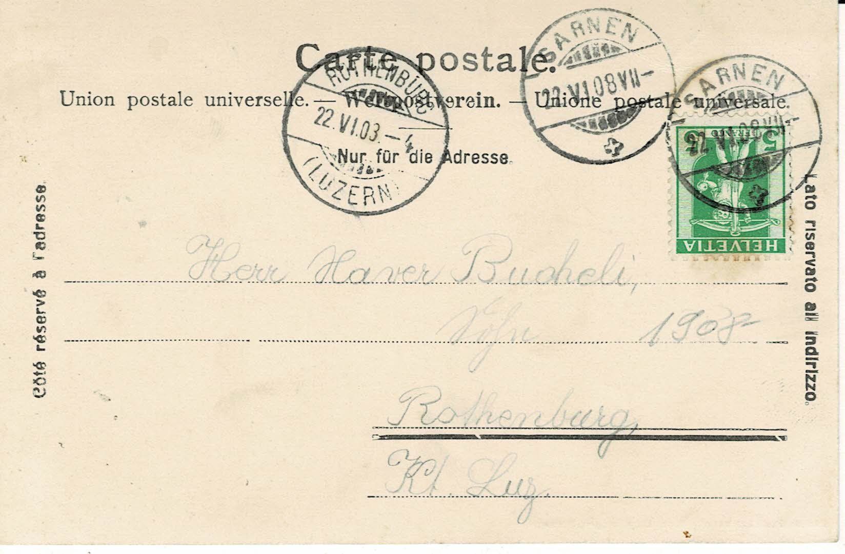 Cartoline postali: Obwaldner LANDSGEMEINDE Sarnen OW gel. 1908! – Usato da Hergiswil NW venduto da Kartenfrau 1