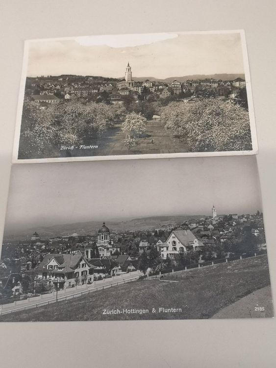 Alte Zürich-Ansichtskarten, Hottingen und Fluntern (2 Stk) (Gebraucht ...