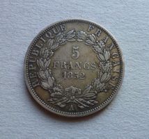 Frankreich ++ 5.- Francs 1852 A, gute Erhaltung