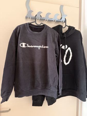 Champion Pullover grau Grösse S/M Vintage Hoodie Schwarz