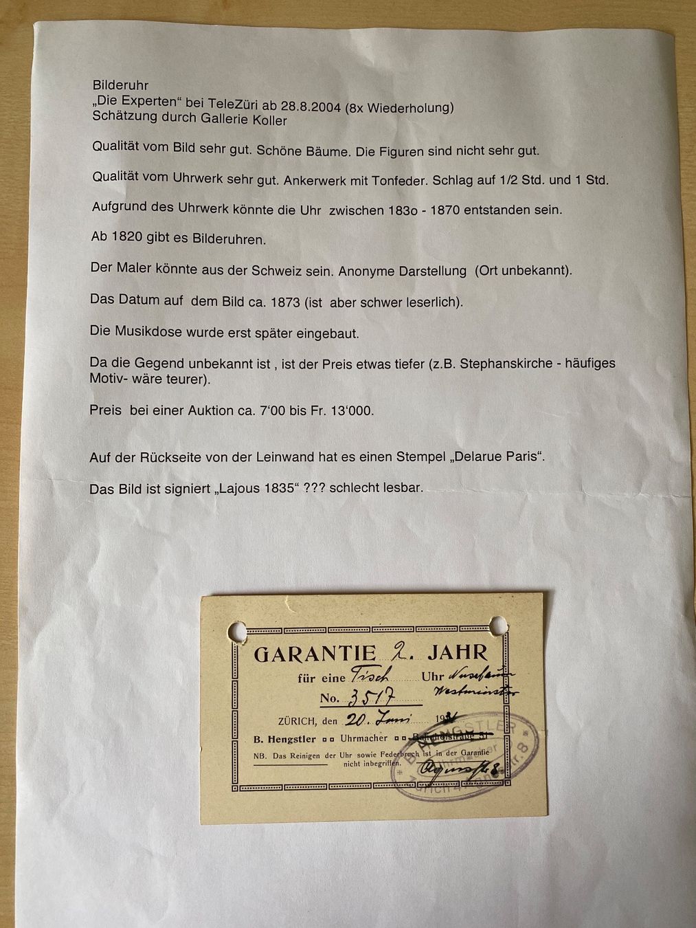Orologi: Antike Uhr mit Spieluhr und Turmuhr – Usato da Bülach venduto da Jackybabue 5