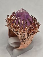 Naturbelassener Amethist Fingerring